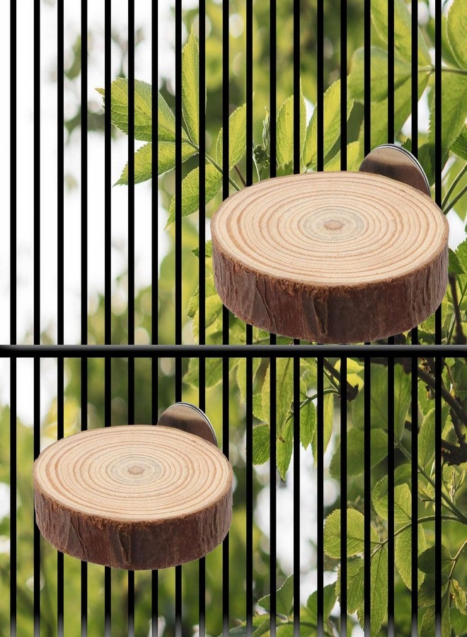 Meprotal Wood Bird Perch Stand for Cage, Natural Round Wooden Parrot Platform Bird Perch Bird Toy for Canary Parakeet Cockatiel Parrot Budgie Sparrow (2 Pcs, 3.3inch & 2.7inch) - Image 3